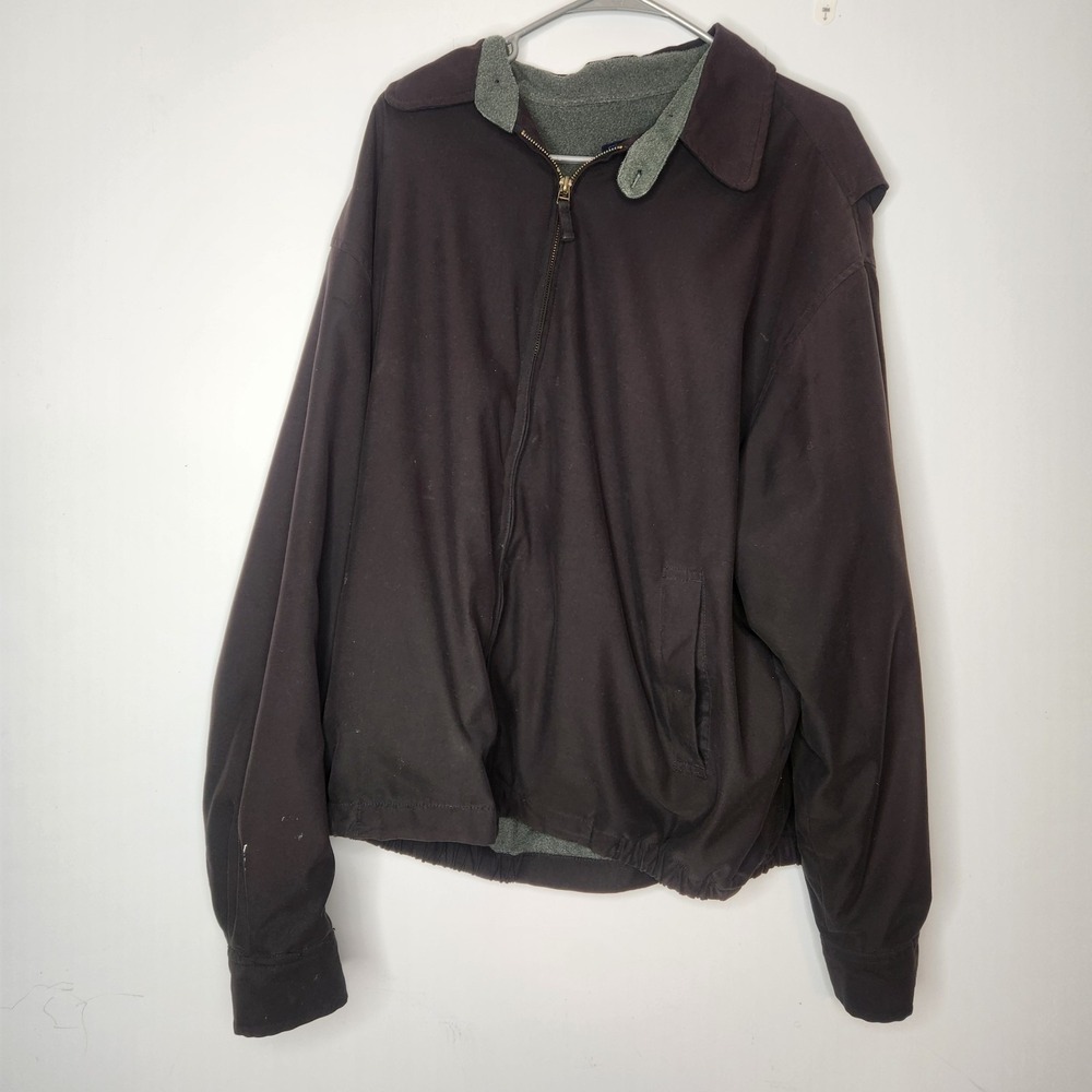 Izod Outerwear Jacket Men's Size Large Black Jacket 5‎ Pockets Fleece Lining